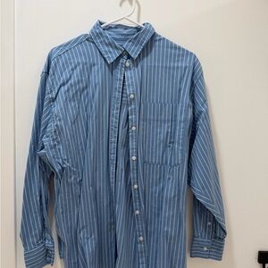 a new day women’s Blue and White Striped Shirt